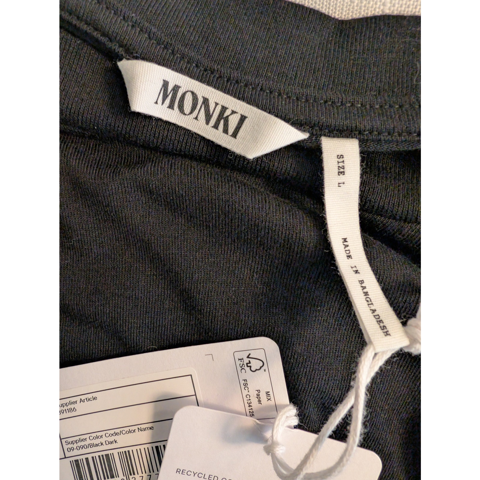 Monki Black Long Sleeve Shirt Large — image 7 of 8